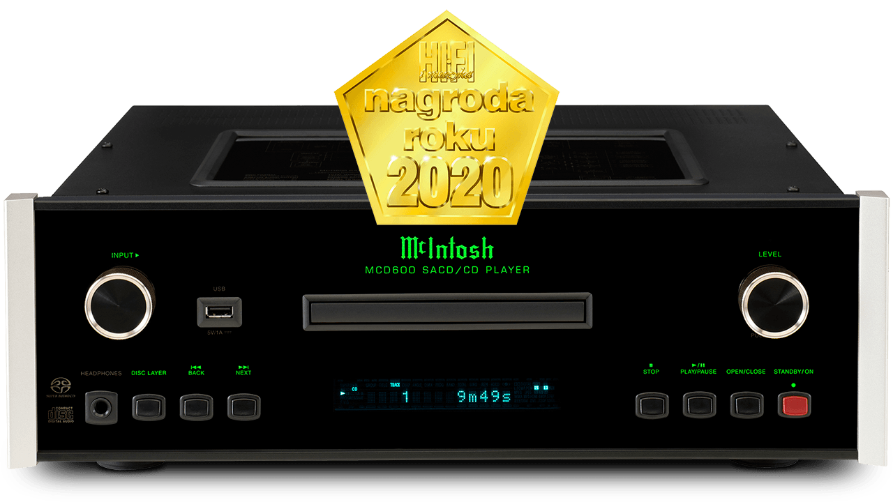 McIntosh MCD600 SACD/CD Player Hi-Fi Muzyka 2020 Product of the Year Award