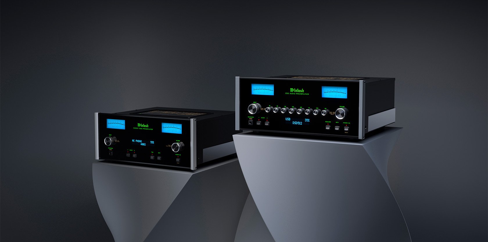 McIntosh C55 and C2800 Preamplifiers