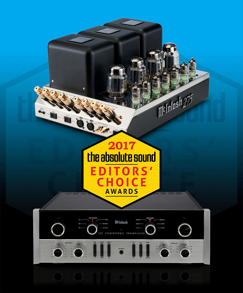 McIntosh MC275 and C22 Receive 2017 Editor's Choice Awards