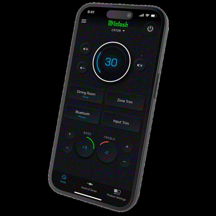 McIntosh Connect App for CR106 6-Zone Preamplifier