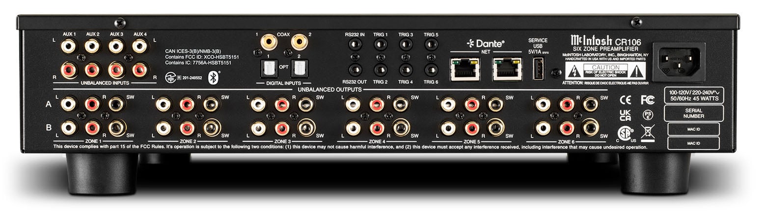 McIntosh CR106 2-Channel 6-Zone Preamplifier / Audio Matrix