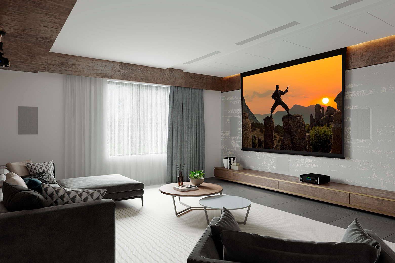 McIntosh MHT300 Home Theater Receiver in a semi-custom home theater