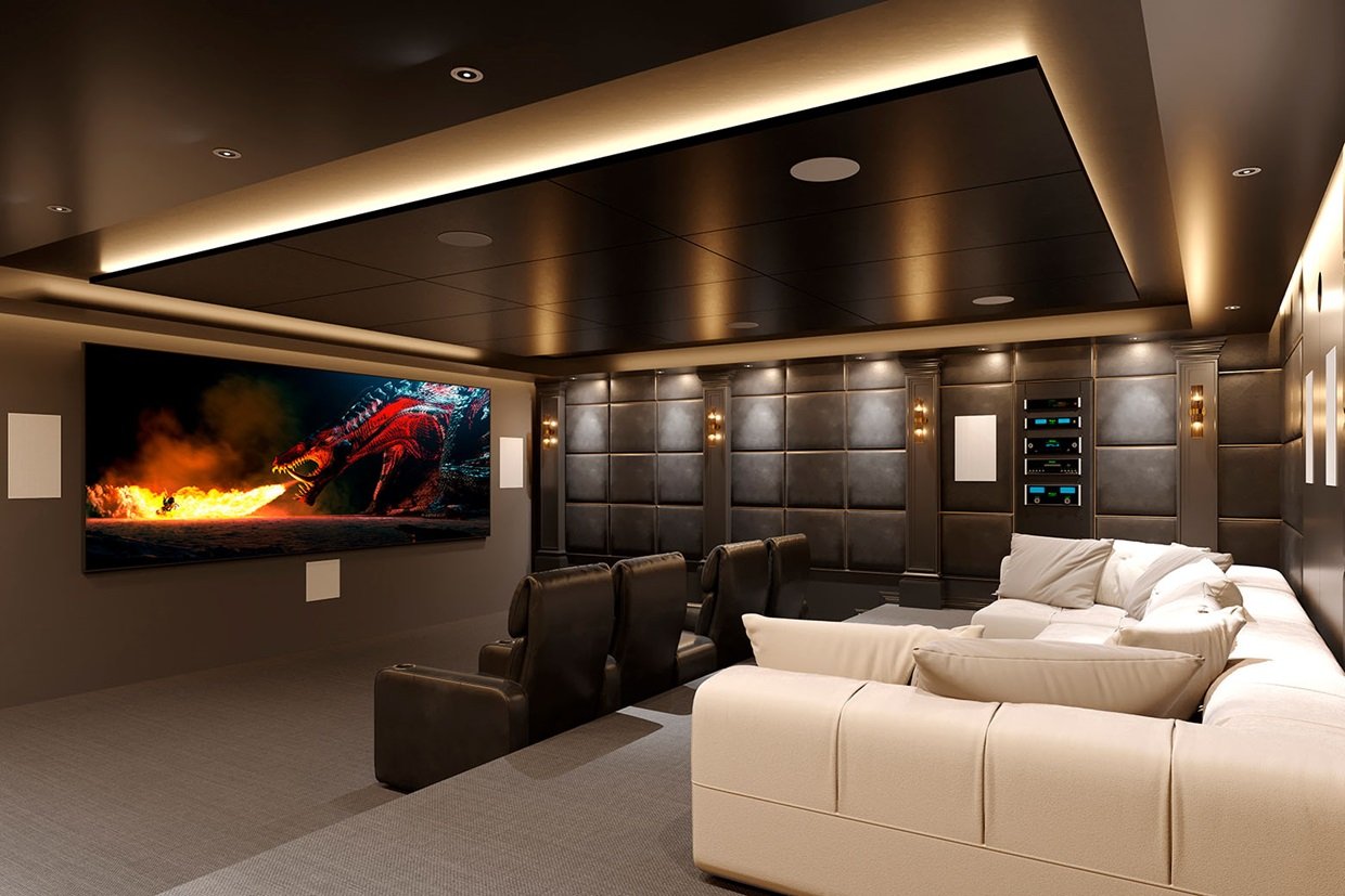 McIntosh MHT300 Home Theater Receiver in a fully custom home theater