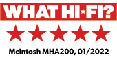 McIntosh MHA200 Vacuümbuis Hoofdtelefoon Versterker What Hi-Fi 5 star logo