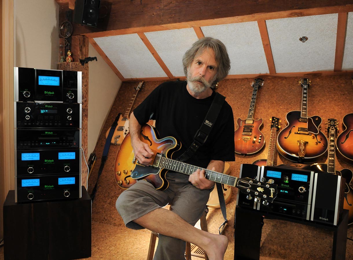 Bob Weir of The Grateful Dead is pictured in his studio with his McIntosh gear