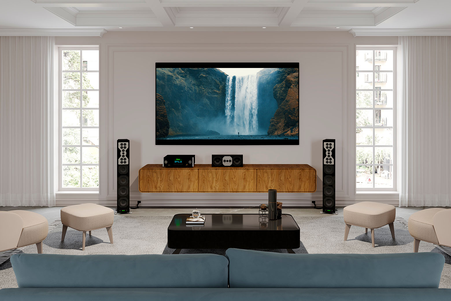 McIntosh MHT300 Home Theater Receiver in a living room